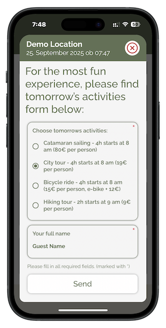 Guest info App Action Form-2 Guest info App Action Form